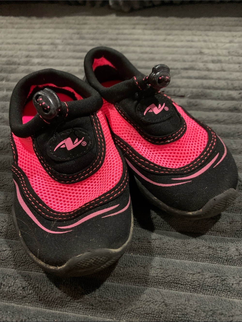 Athletic Works Pink and Black Kids Water Slip-On Shoes